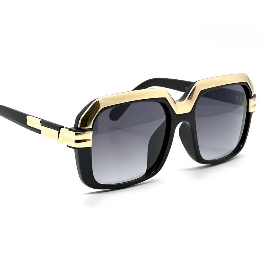 Oversized Square Sunglasses Black Gold Frame Gradient Lens Womens Aviator Fancy‎ - Picture 8 of 17